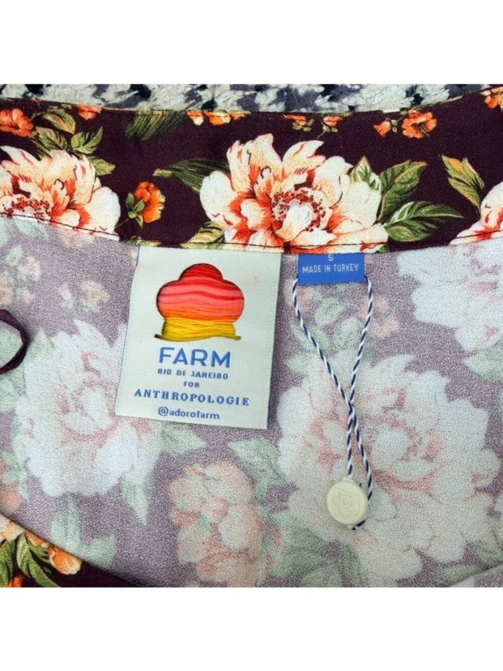 Farm Rio Patchwork Floral Asymmetrical Midi Skirt Women's Size S - Picture 7 of 13